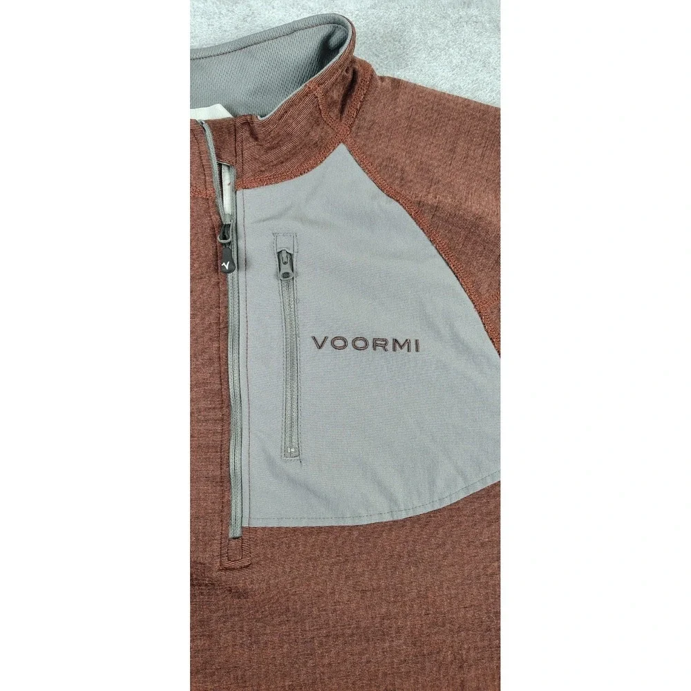 VOORMI Merino Wool Mock Neck 1/4 Zip Pullover USA Thermal Midlayer Mens XL